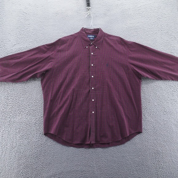 Ralph Lauren Mens Blake Button Down‎ Shirt XXL Red Plaid Long Sleeve Collared - Picture 1 of 13
